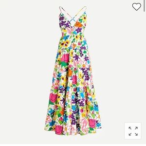 J. Crew Cotton-poplin button-up maxi dress in vibrant garden 7720